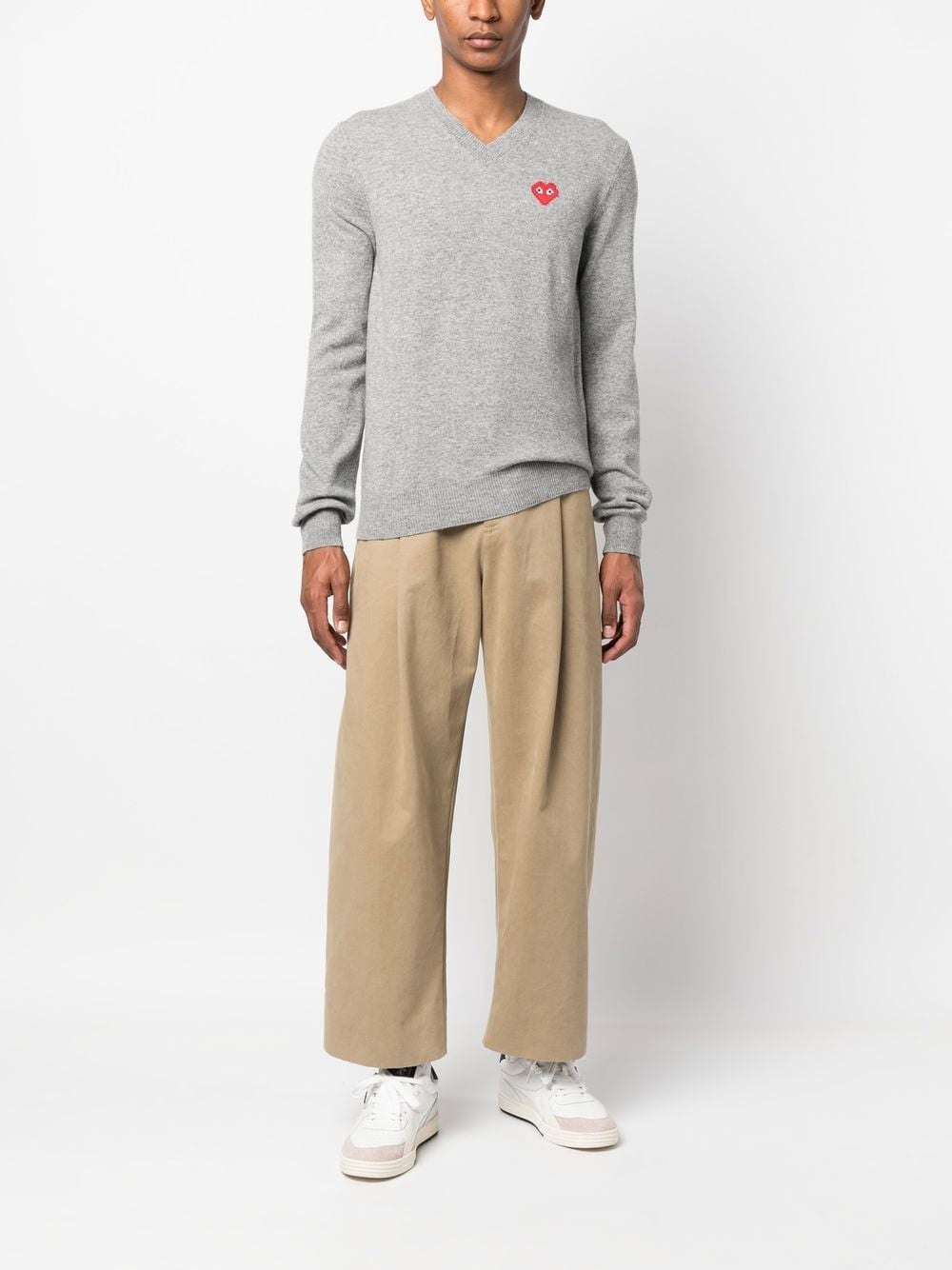V-neck wool jumper - 2