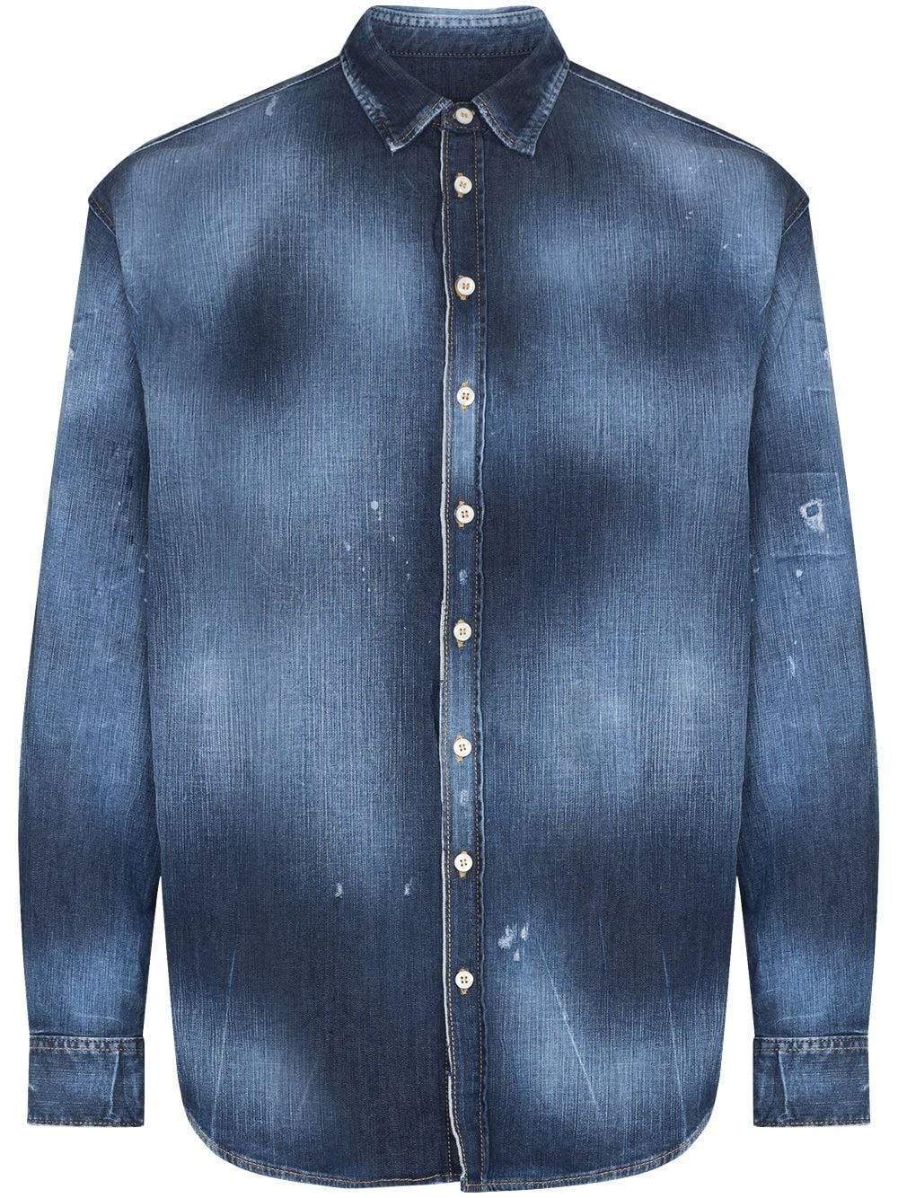 back logo denim shirt - 1