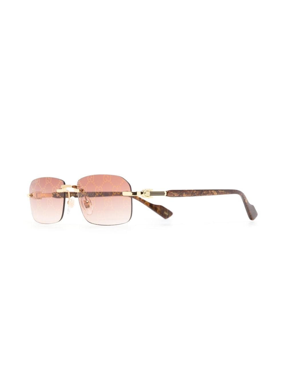 marbled rectangle-frame sunglasses - 2