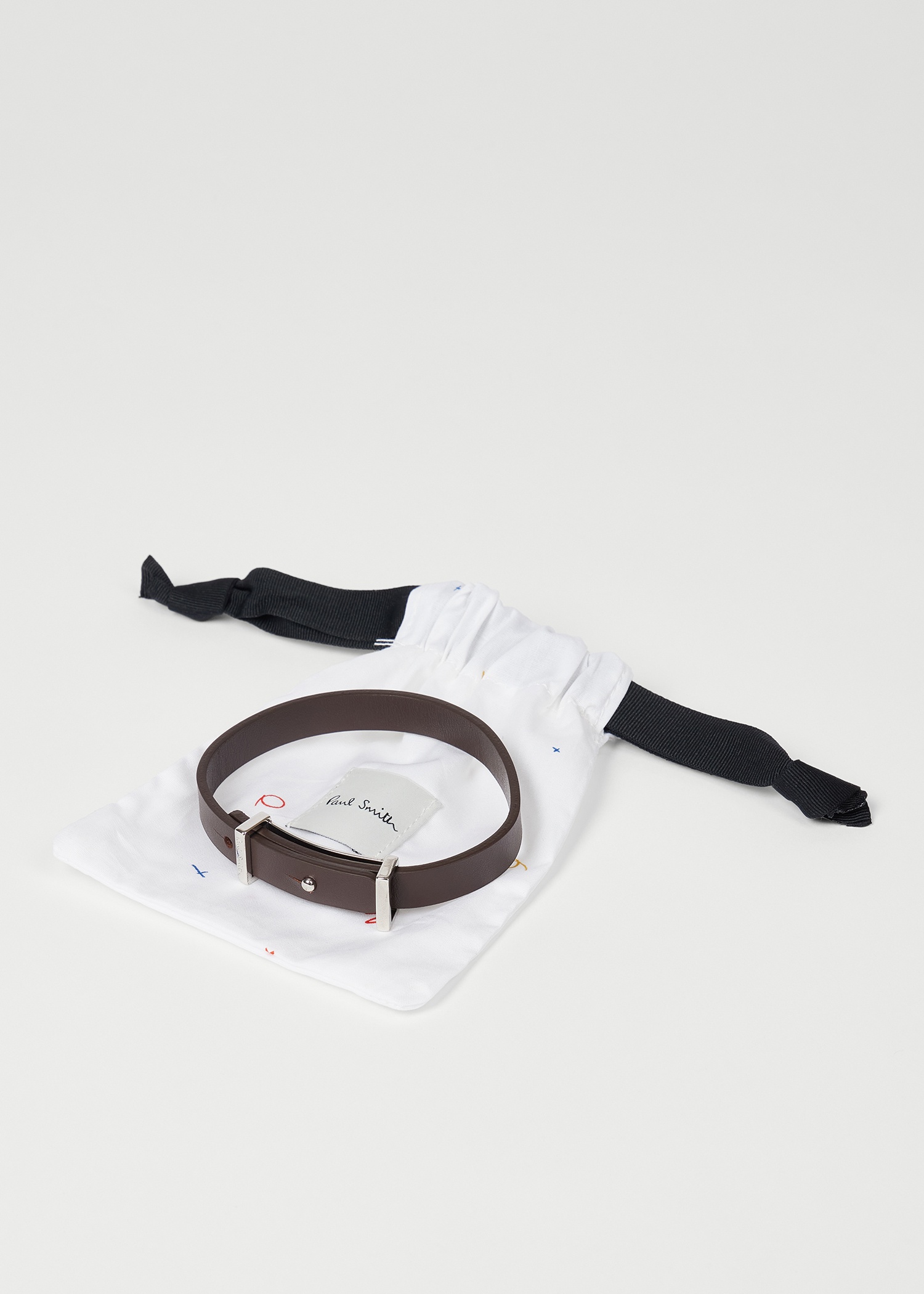 Brown Signature Buckle Leather Bracelet - 4