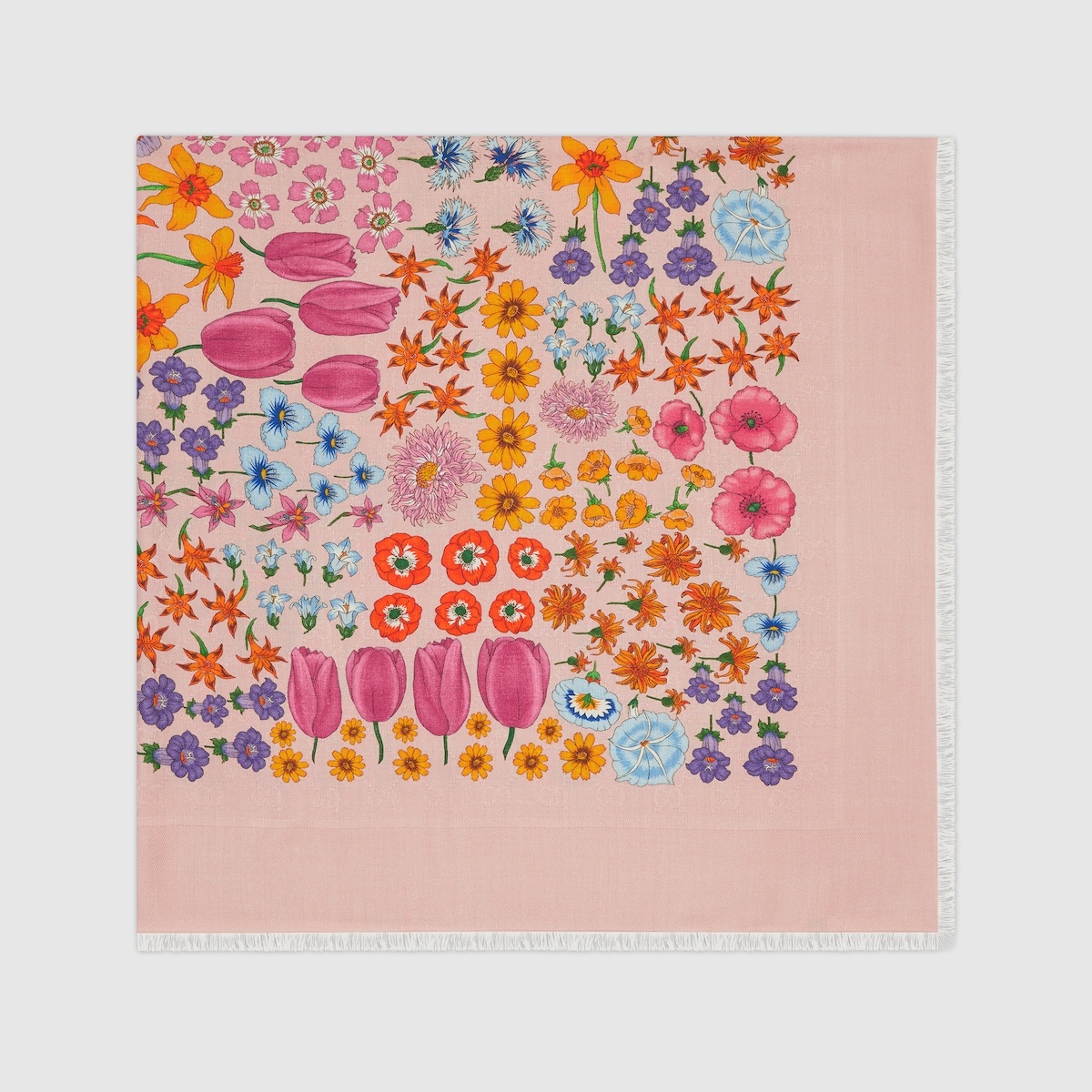 Printed silk wool shawl - 2