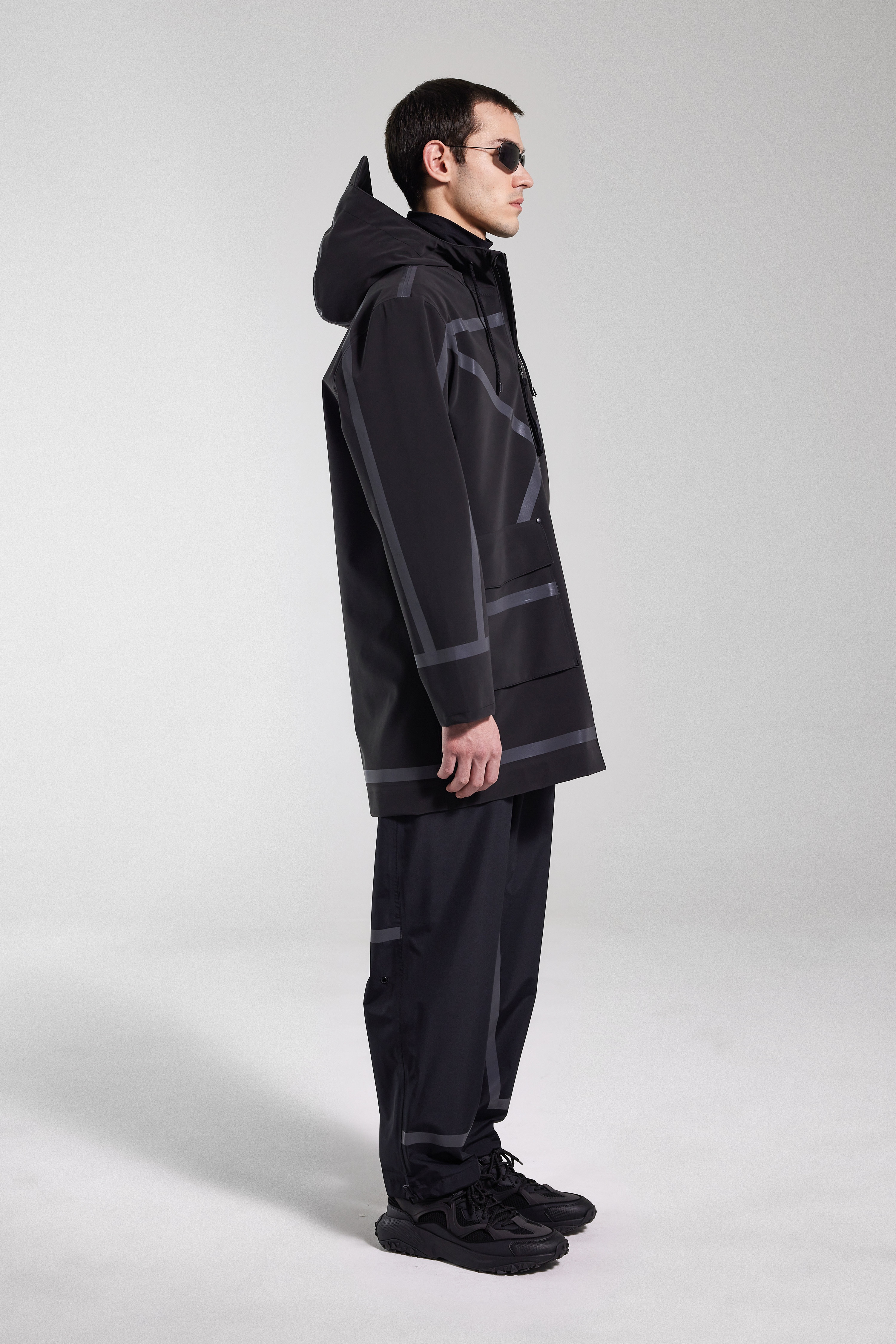 Stockholm Tape Matte Raincoat Black - 3