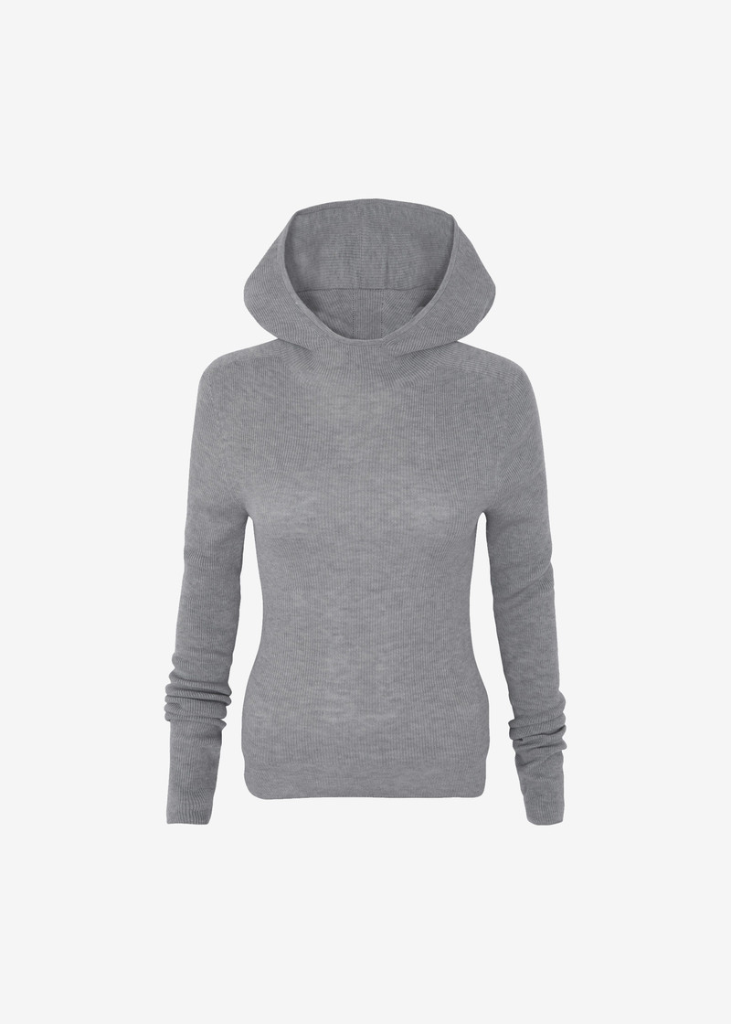 Danae Hooded Knit Top - Grey 1