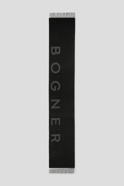 BOGNER Xouri Bouclé scarf in Black/Gray outlook