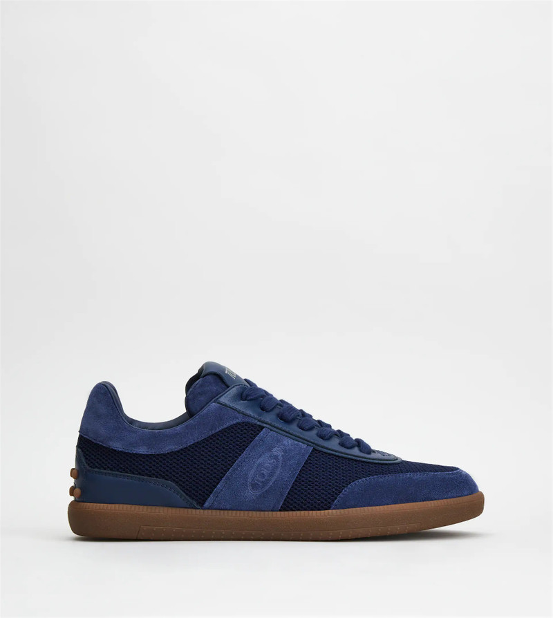 TOD 'S TABS SNEAKERS IN SUEDE AND TECHNICAL FABRIC - 블루 - 1