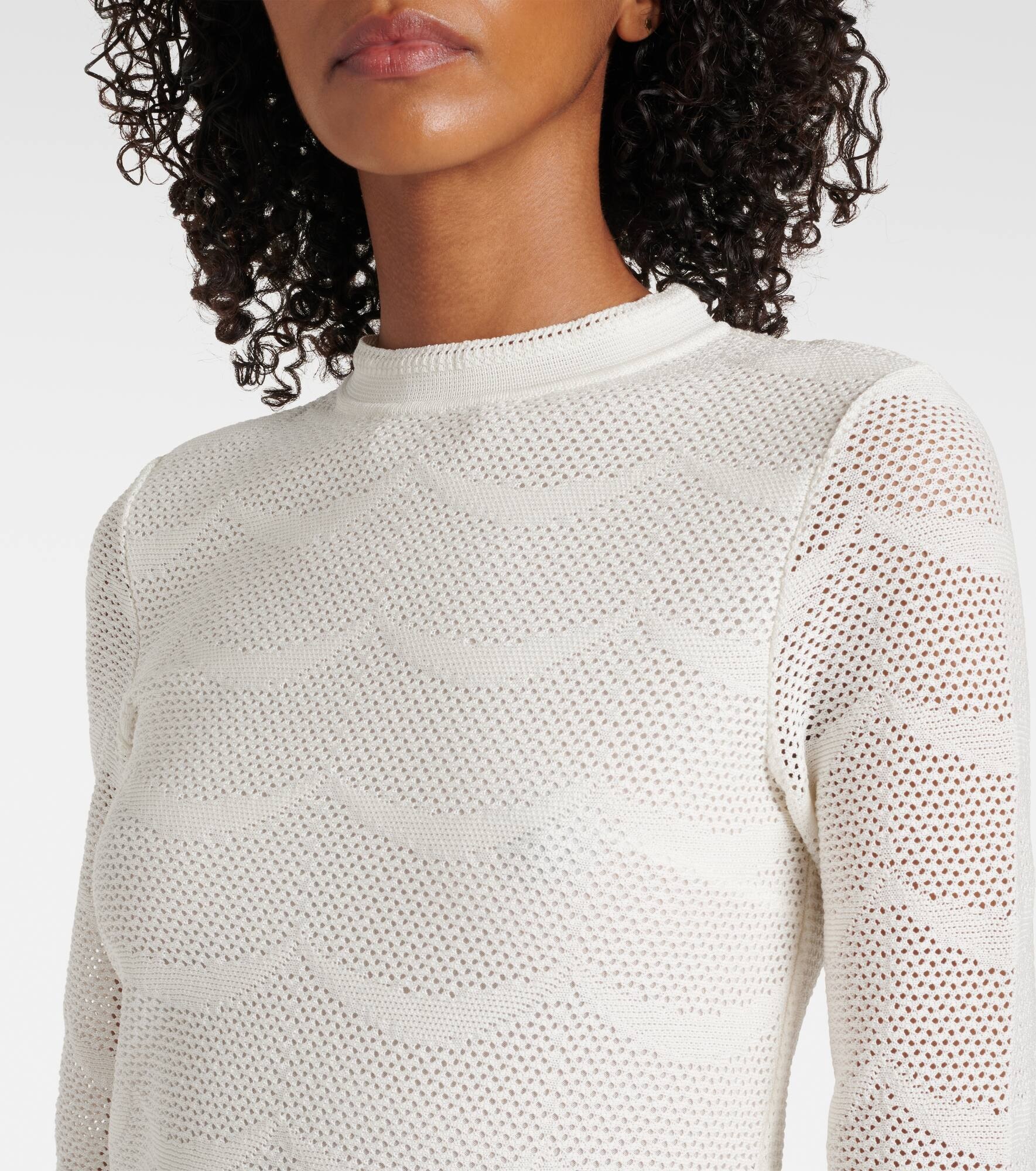 Knitted scalloped cotton and silk minidress - 4