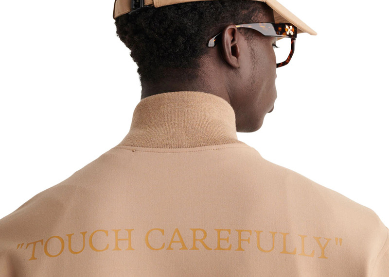 Off-White OFF-WHITE Quote Wool Slim Tracktop Camel outlook