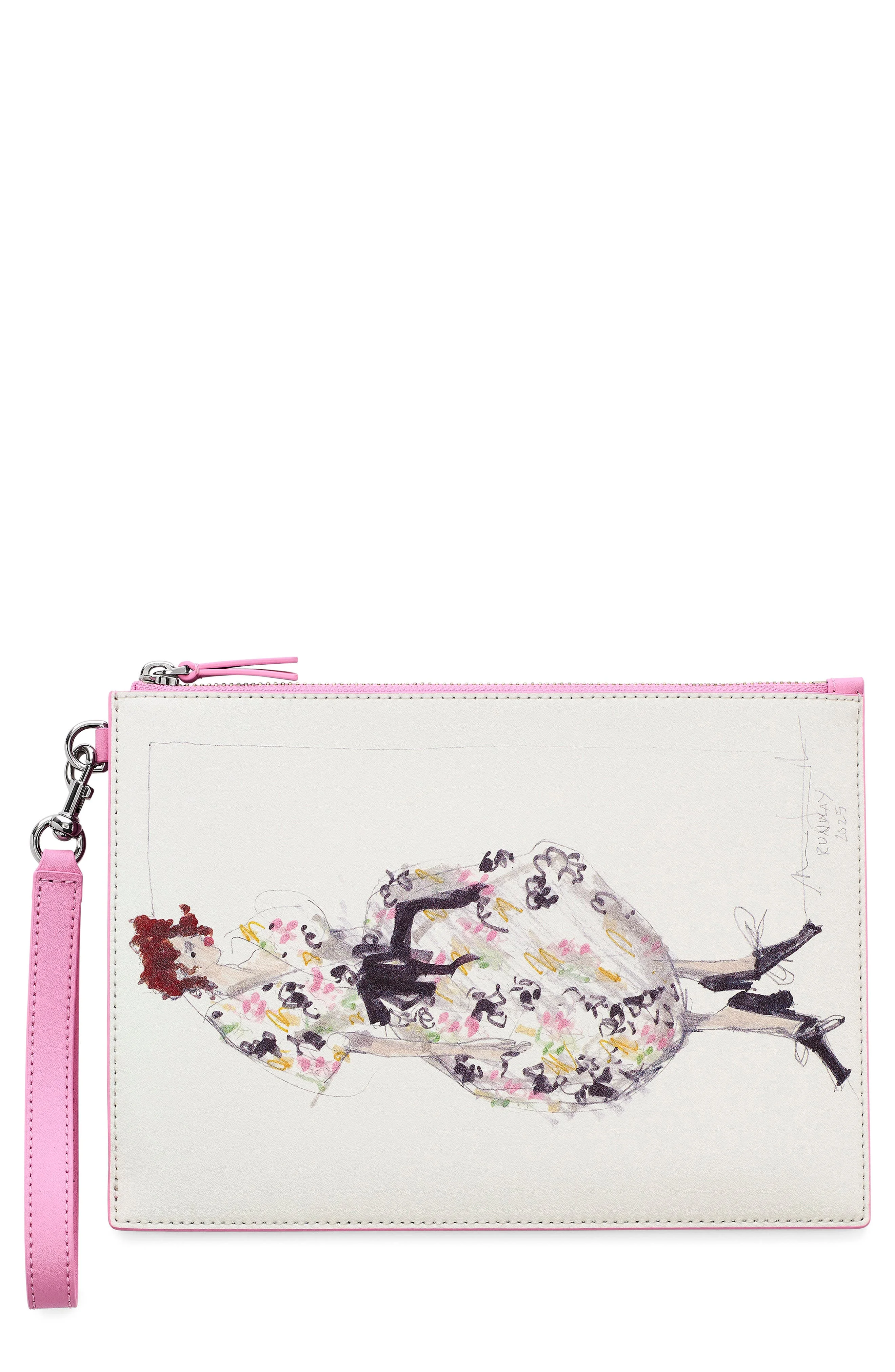 Marc Jacobs The Runway Illustration Wristlet in Ribbon Pink at Nordstrom - 1
