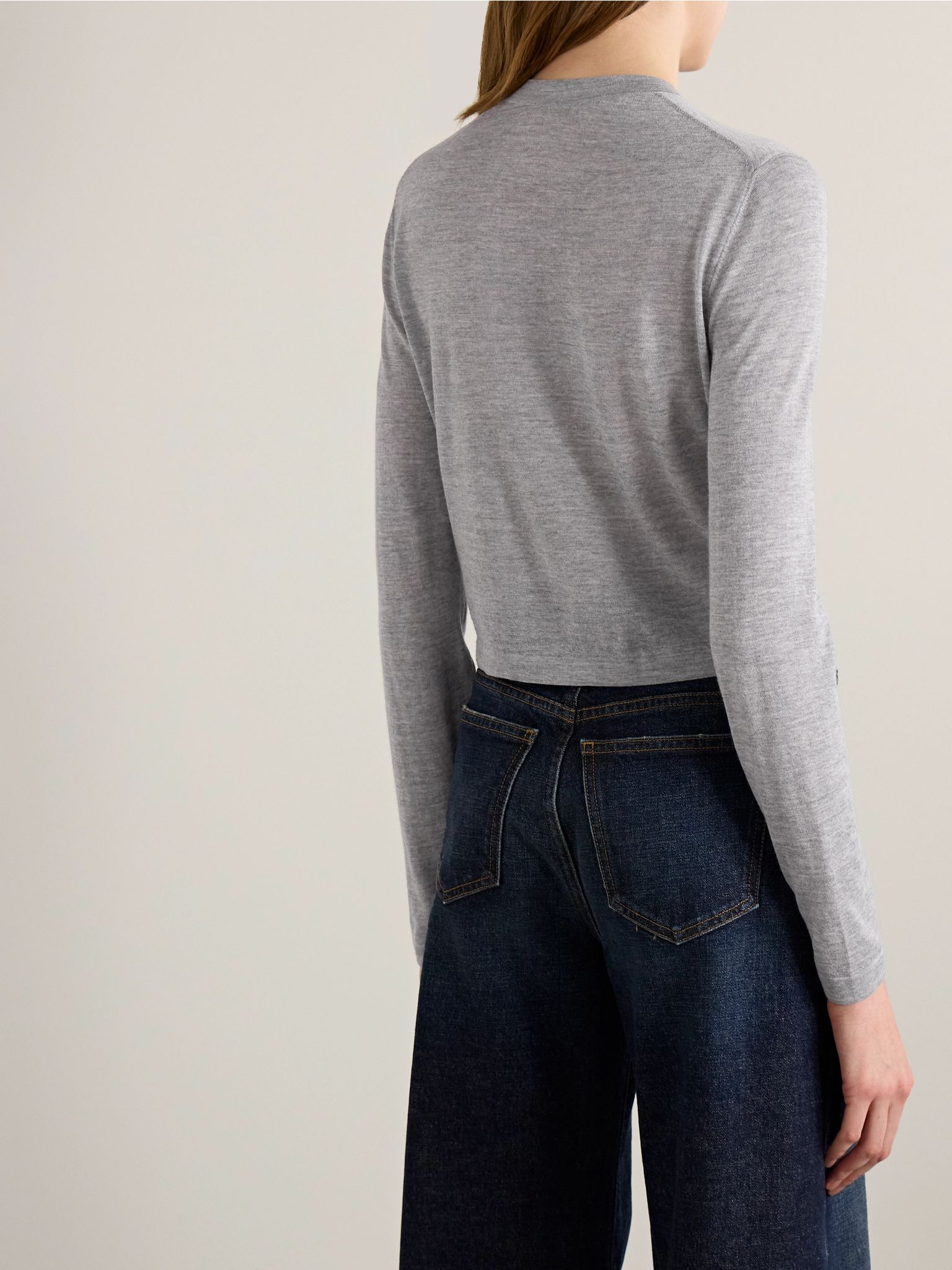 Brieta merino wool cardigan Gray - 3