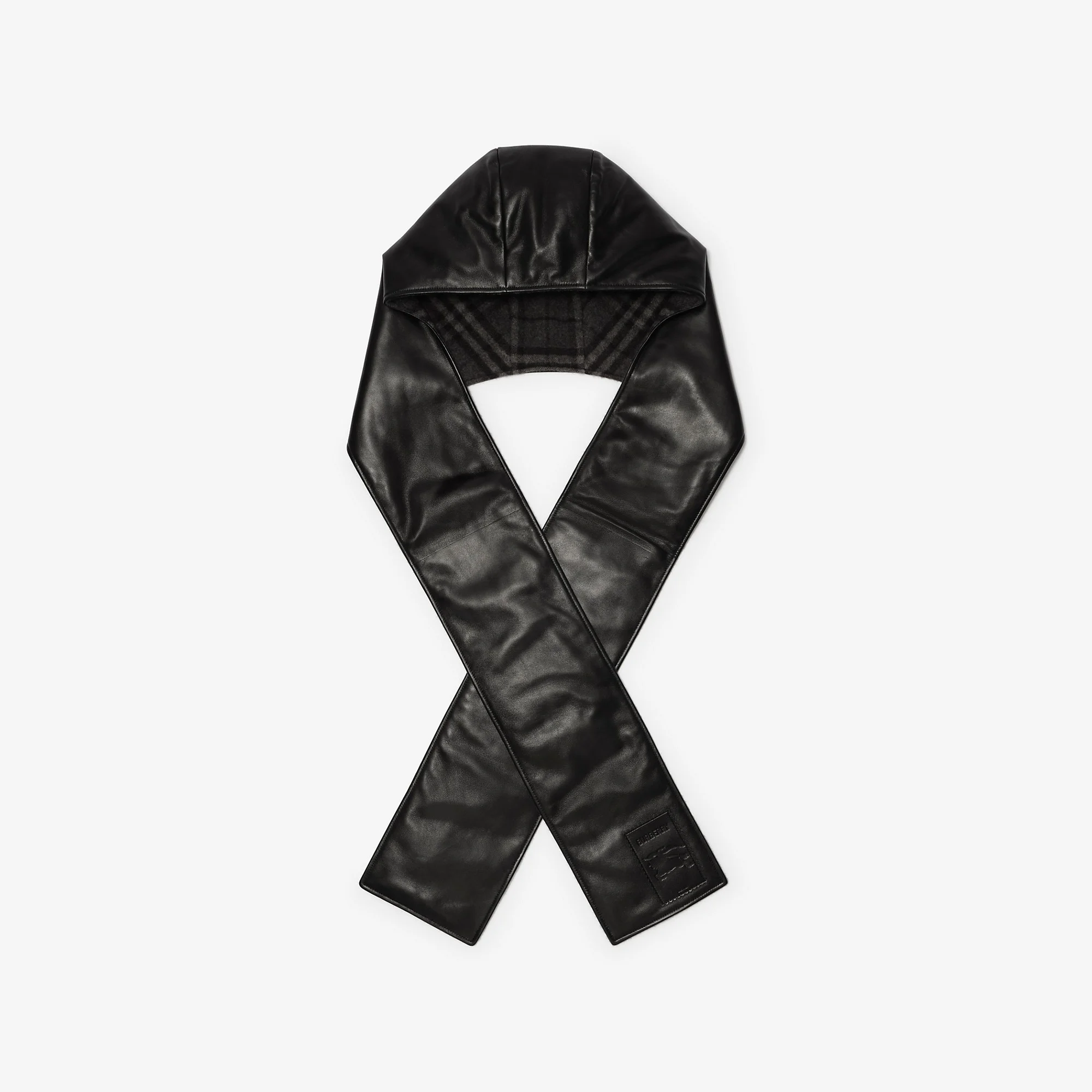 Leather Hooded Scarf - 1