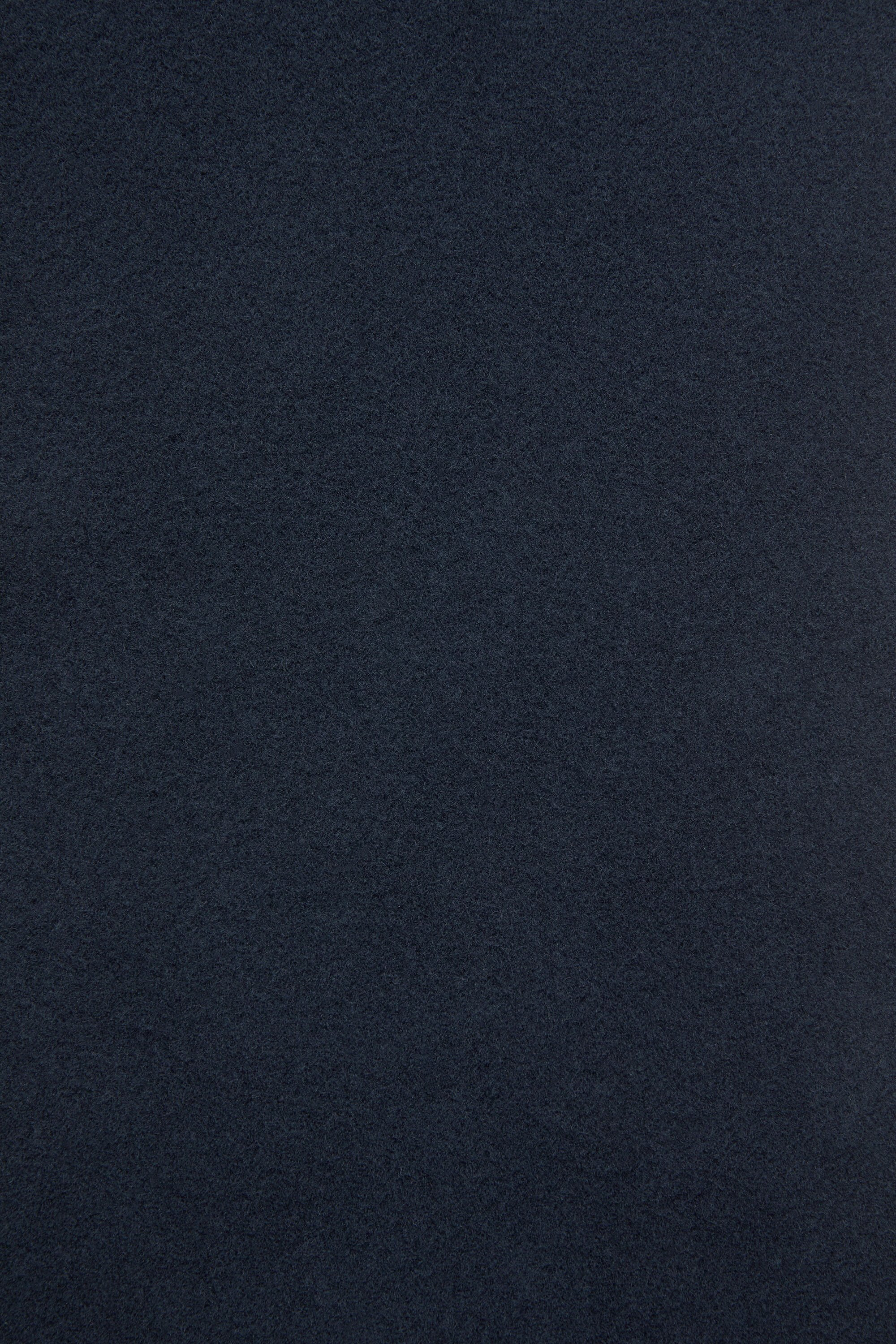 Fringe wool scarf - skinny - Navy blue - 5