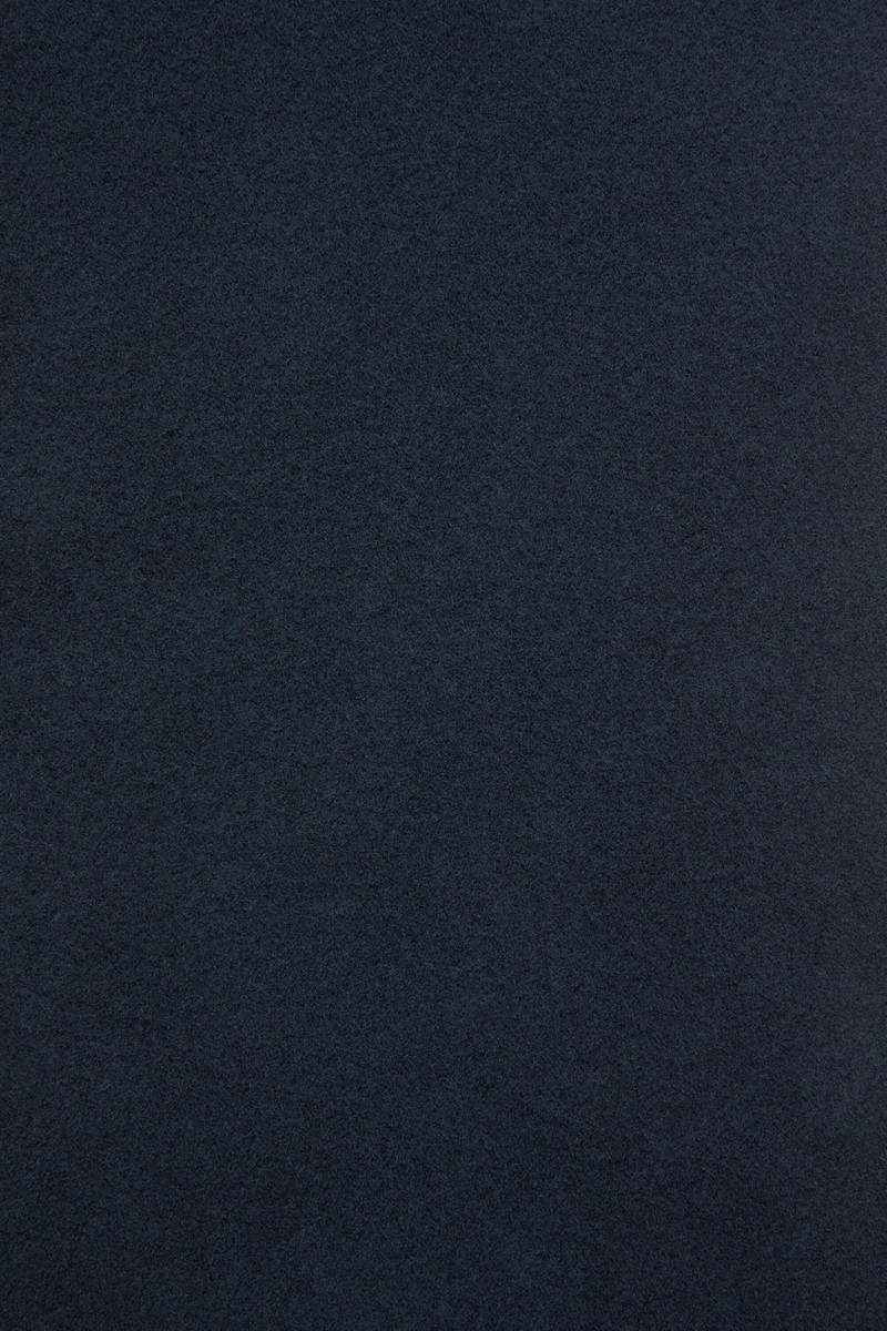 Fringe wool scarf - skinny - Navy blue 5