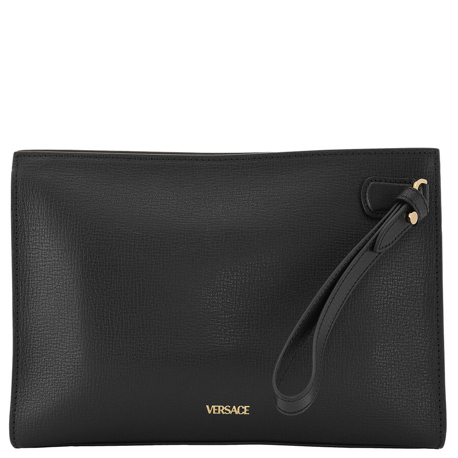 Versace Medusa Plaque Calf Leather Clutch Bag - 3