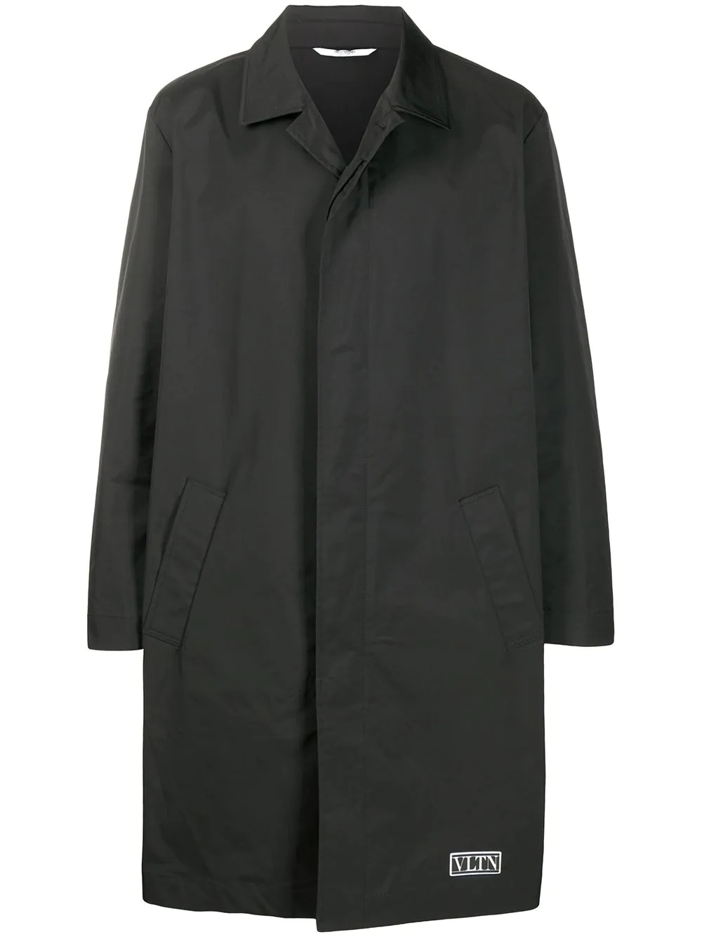 single-breasted mid-length coat - 1