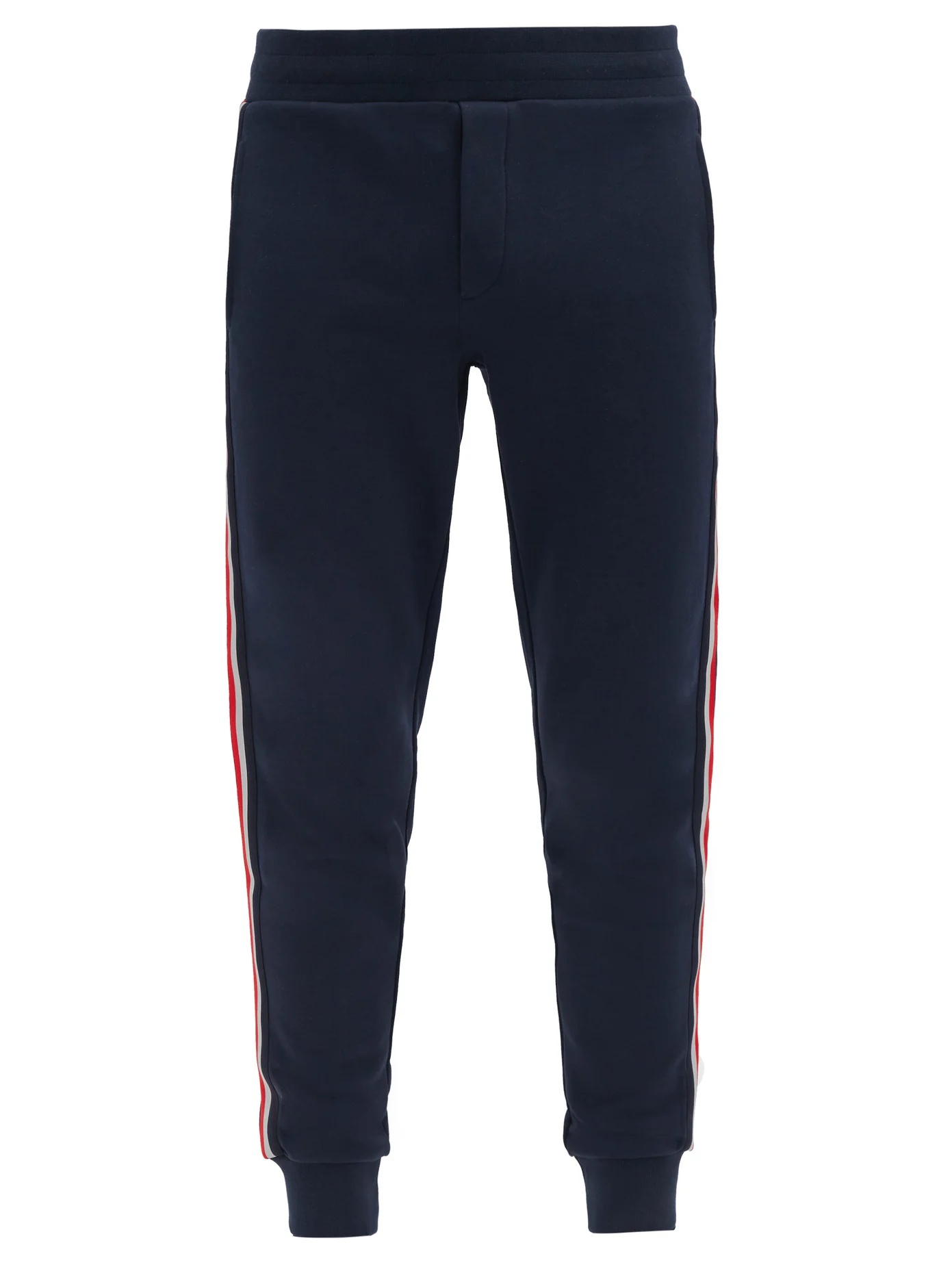 Side-stripe cotton track pants - 1