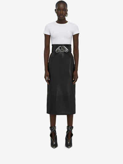 Alexander McQueen Women's Seal Logo Fitted T-shirt in Optic White outlook