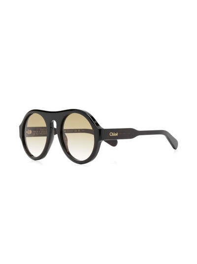 Chloé pilot-style logo-embellished sunglasses outlook