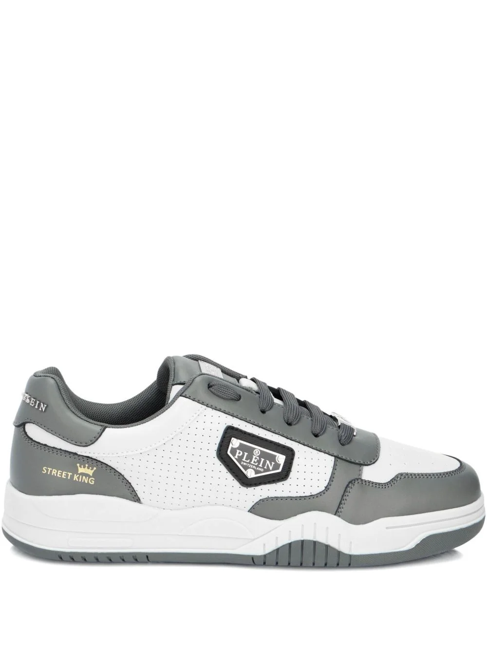 perforated low-top street trainers - 1