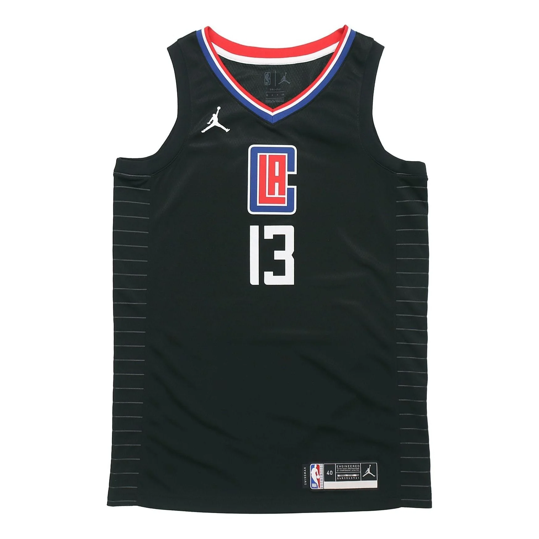 Air Jordan NBA SW Fan Edition Los Angeles Clippers Jersey 2020-21 Season George No. 13 Black CV9480- - 1