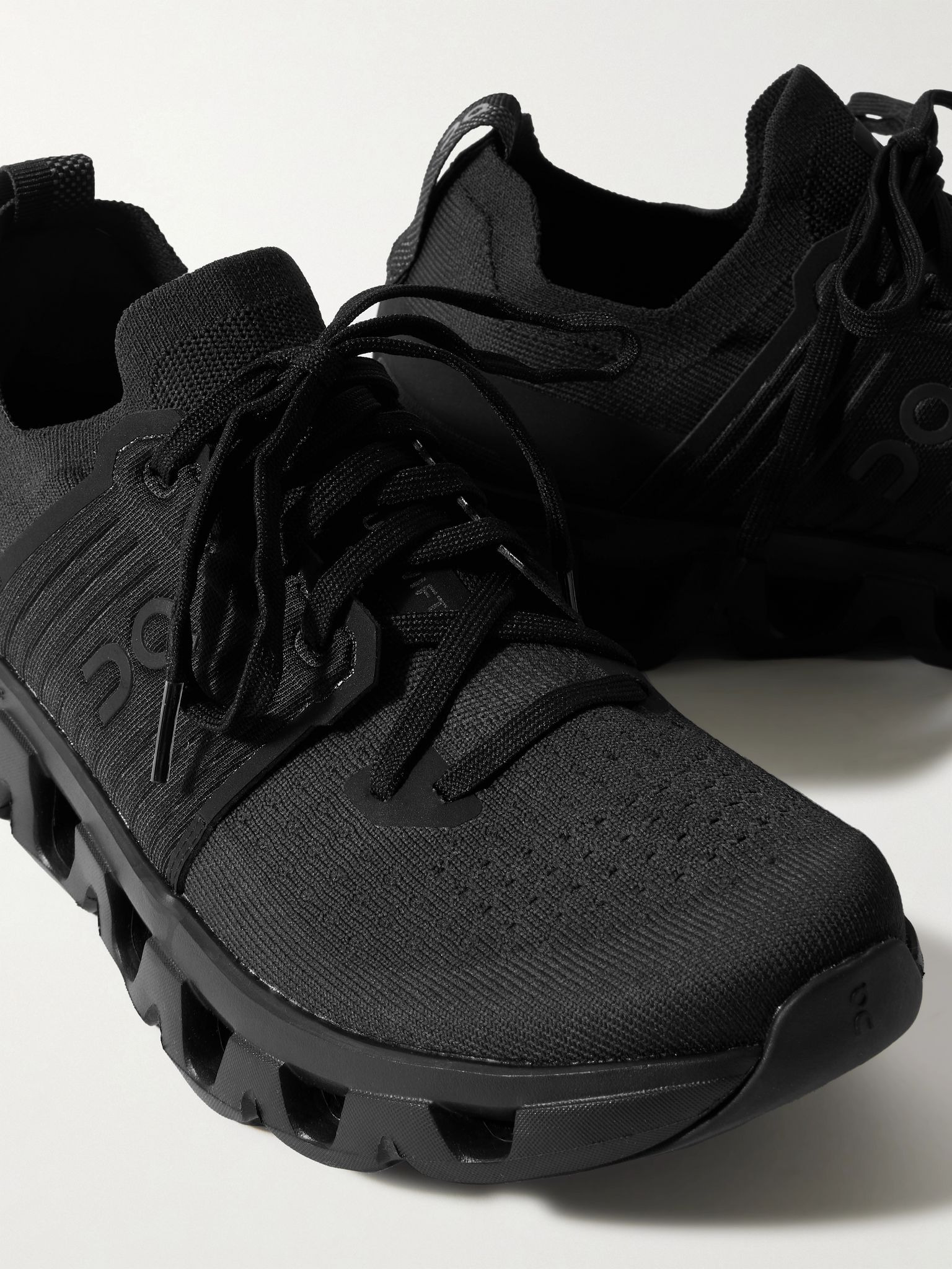 Cloudswift 4 Rubber-Trimmed Stretch-Knit Running Sneakers Black - 5