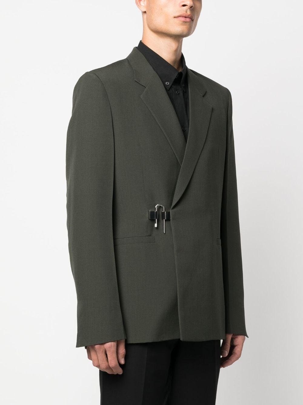 U-Lock buckle wool blazer - 3