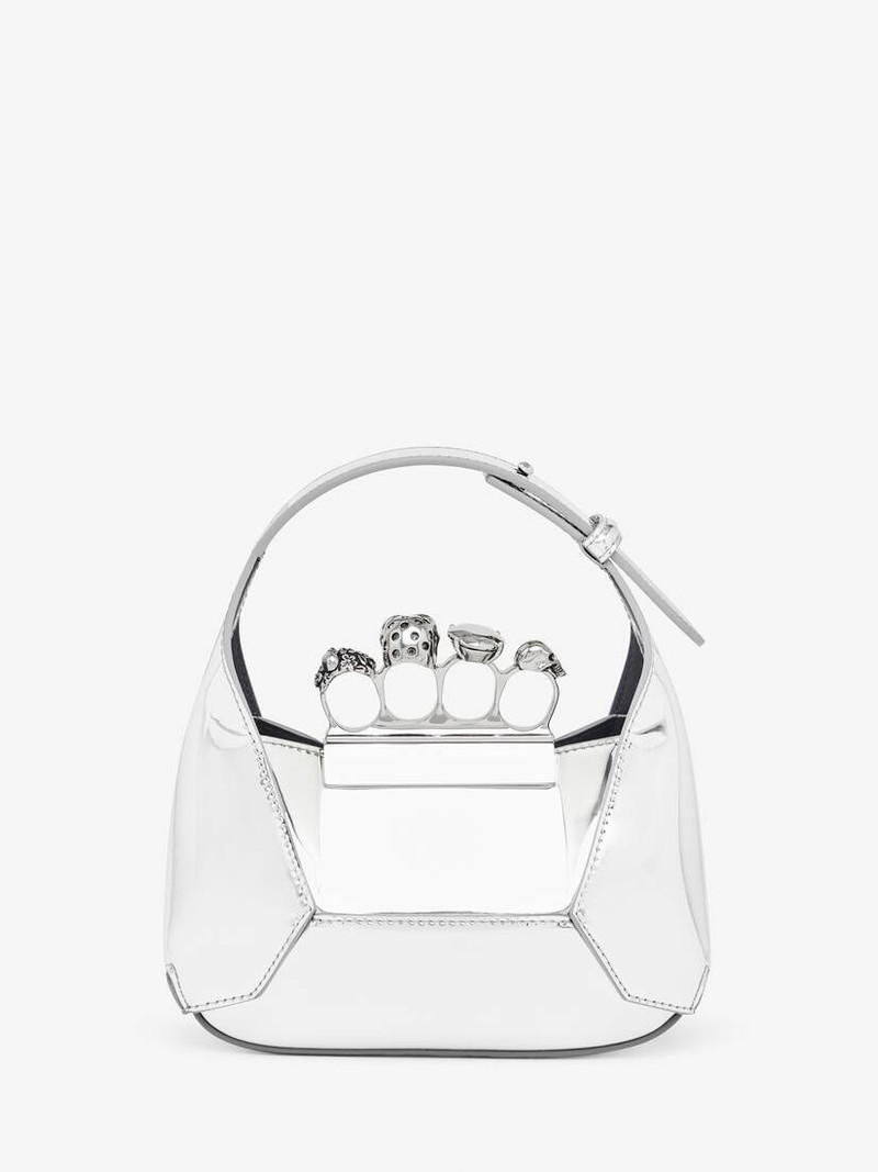Women's The Jewelled Hobo Mini Bag in Silver 4