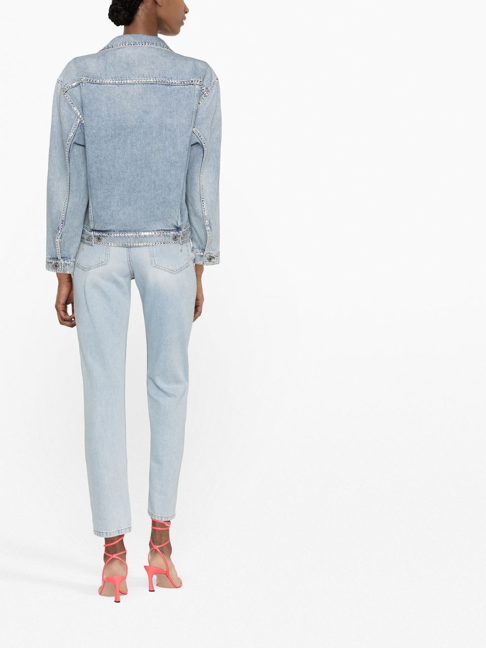 crystal-embellished denim jacket - 4