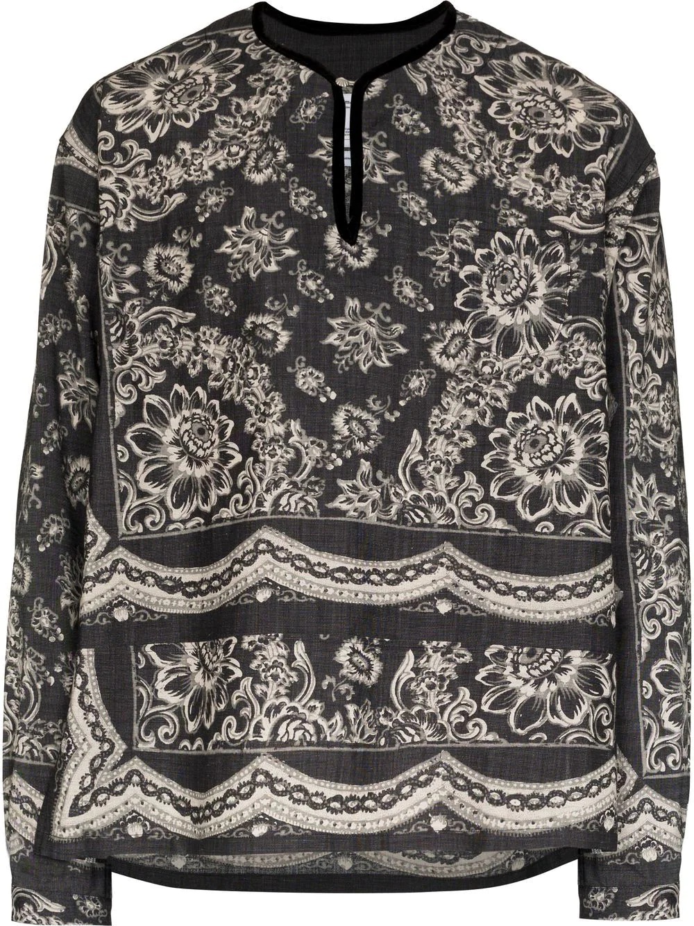 wildflower-print long-sleeved tunic - 1