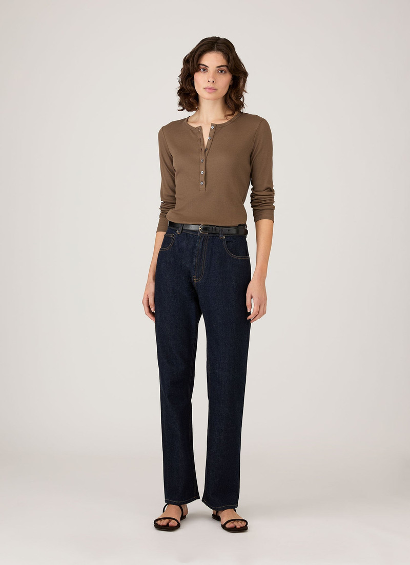 Sunspel Ribbed Henley outlook