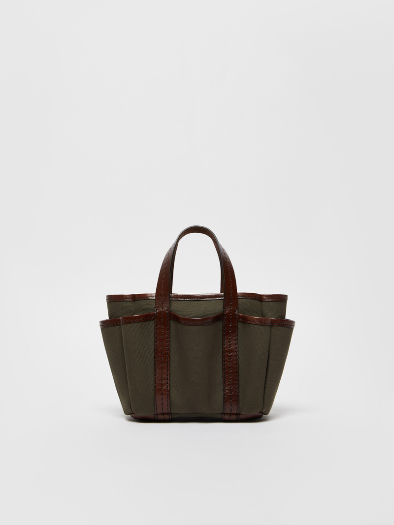 GARDENCABASXS Canvas and leather Giardiniera Mini tote bag 3