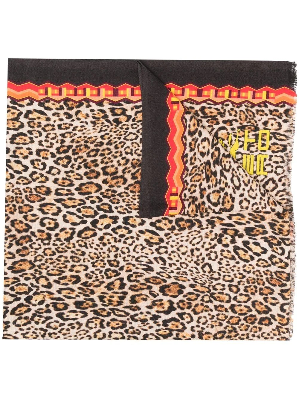 leopard-print scarf - 1