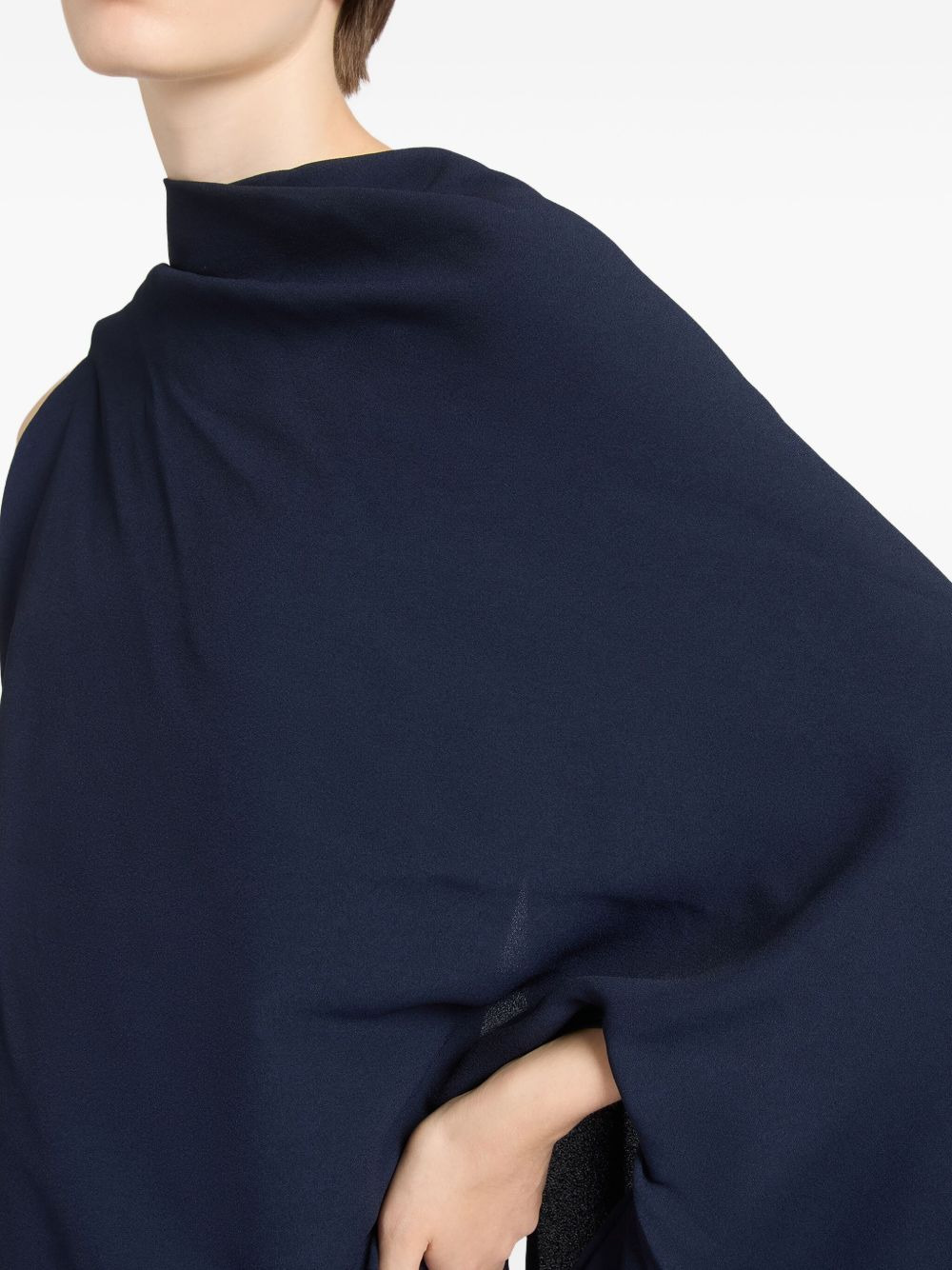 draped-cape midi dress - 4