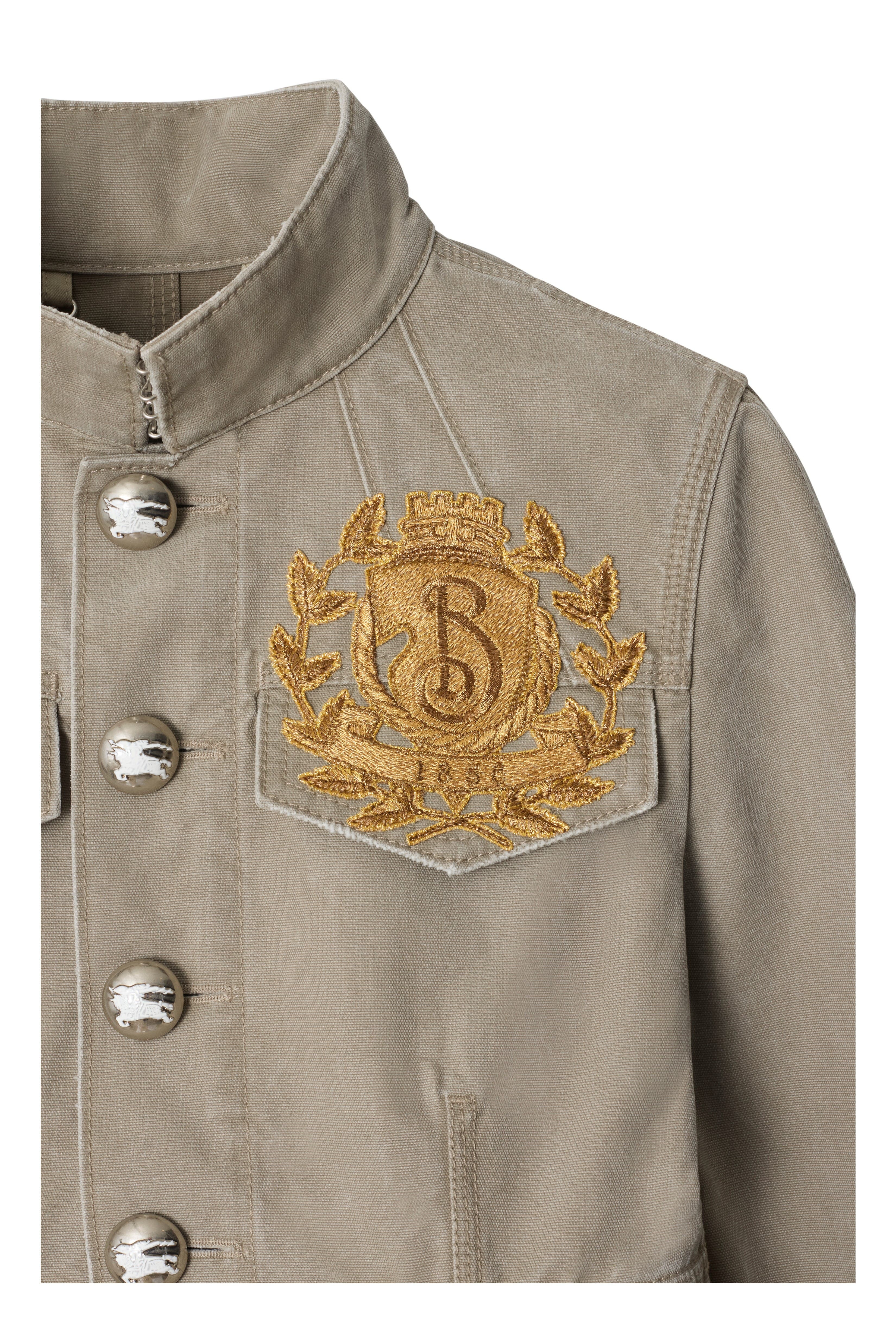 burberry B Crest Cotton Tailored Jacket in Quill at Nordstrom - 5