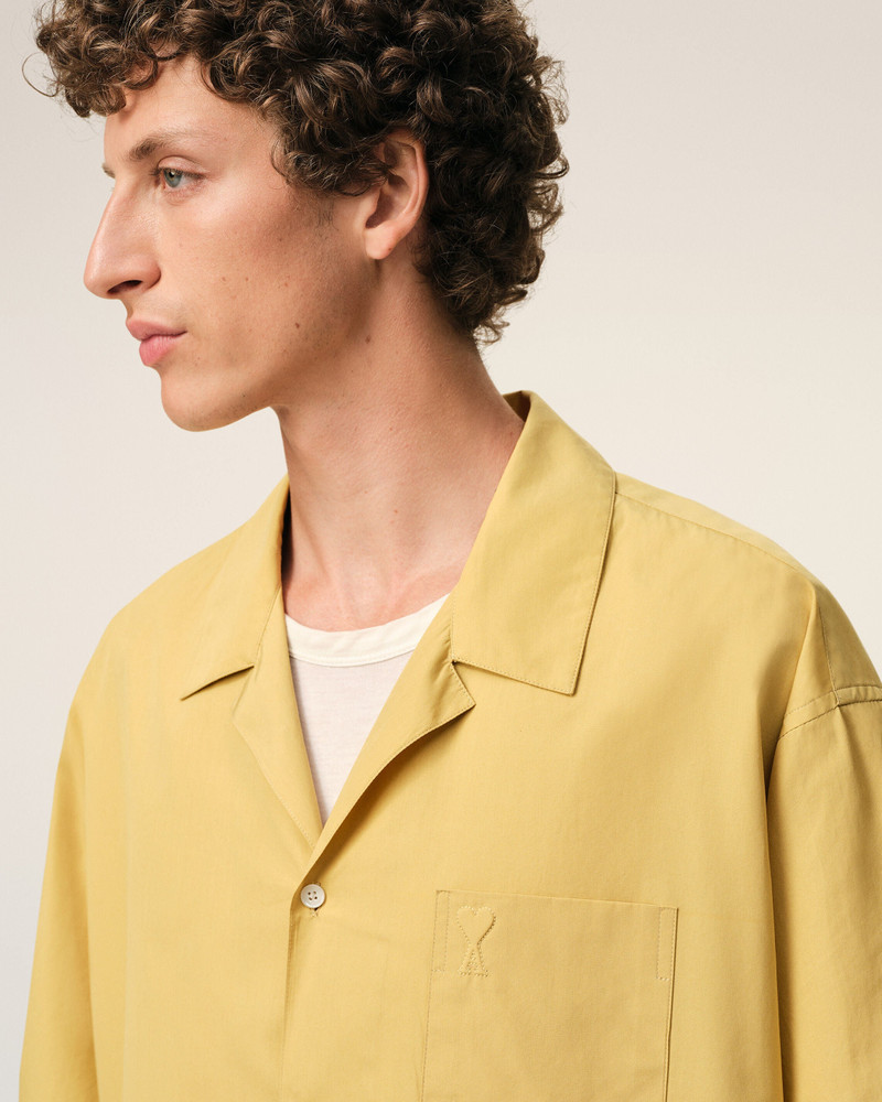 YELLOW COTTON SHORT SLEEVE CAMP COLLAR BOXY SHIRT 4