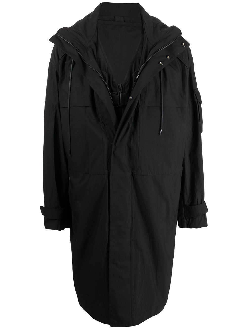 long-length hooded coat - 1