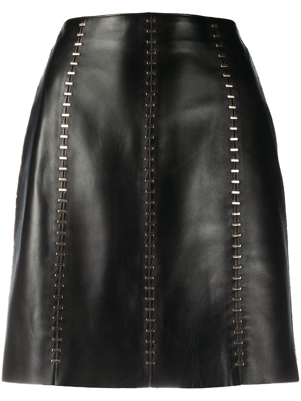 stapled leather mini skirt - 1