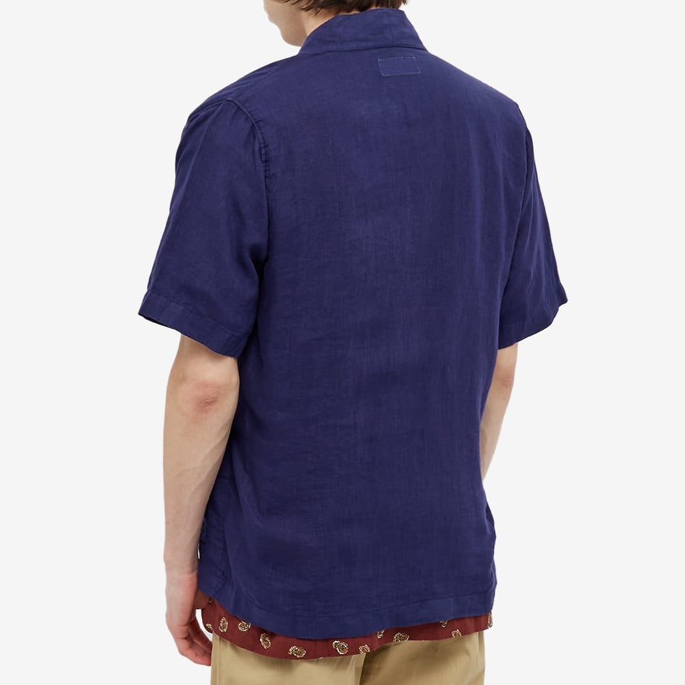 Universal Works Short Sleeve Linen Kyoto Workshirt - 4