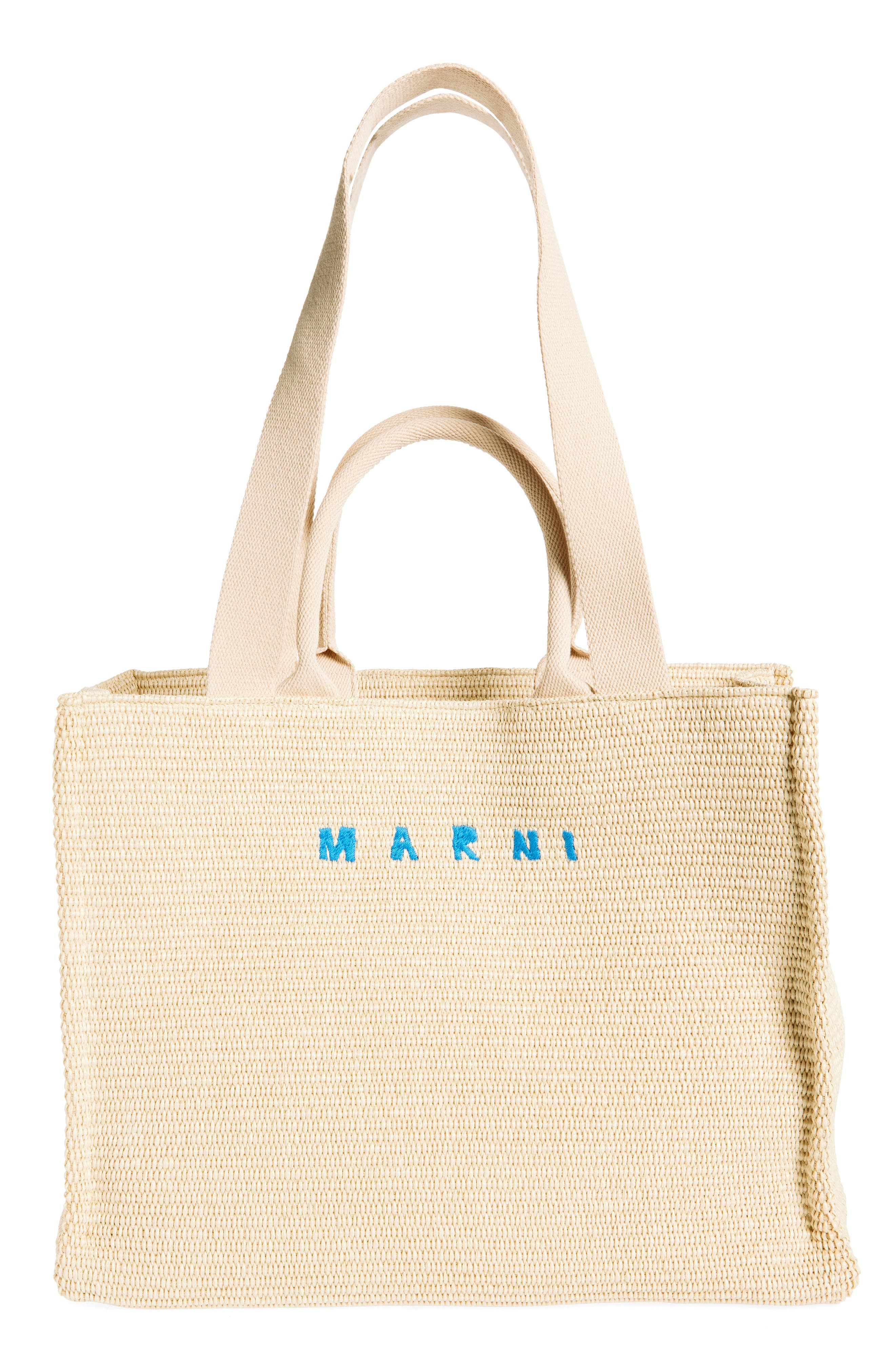Marni Small Woven Tote Bag in White at Nordstrom - 1