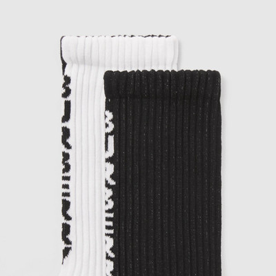 Burberry Logo Intarsia Two-tone Stretch Cotton Socks outlook