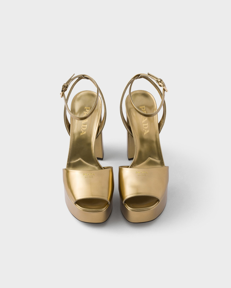 Metallic leather platform sandals 4