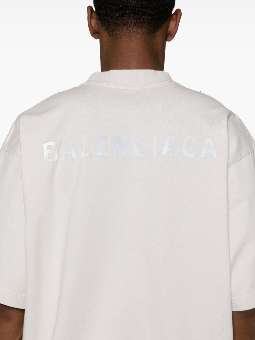 reflective-logo cotton T-shirt - 6