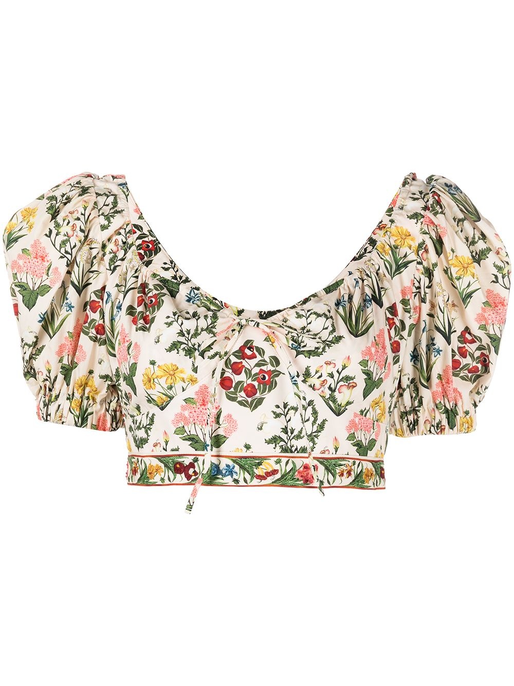 floral-print cropped top - 1