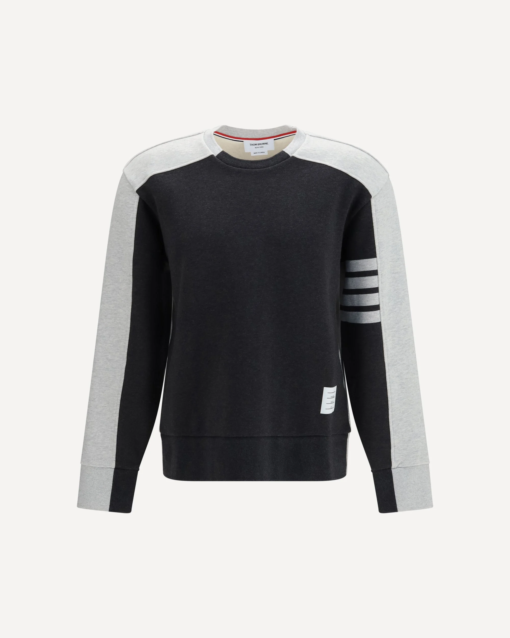 Colorblock Crewneck Sweatshirt with 4-bar detail - 1