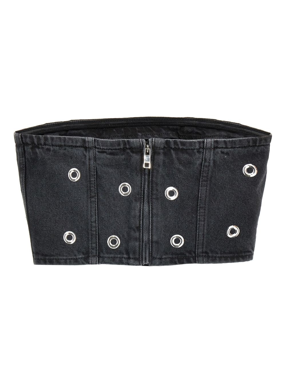 studded denim top - 2