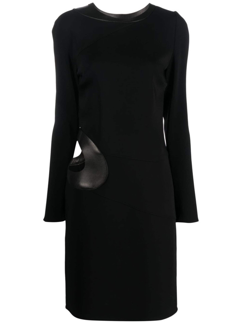 커트 아웃 long-sleeved 드레스 - 1