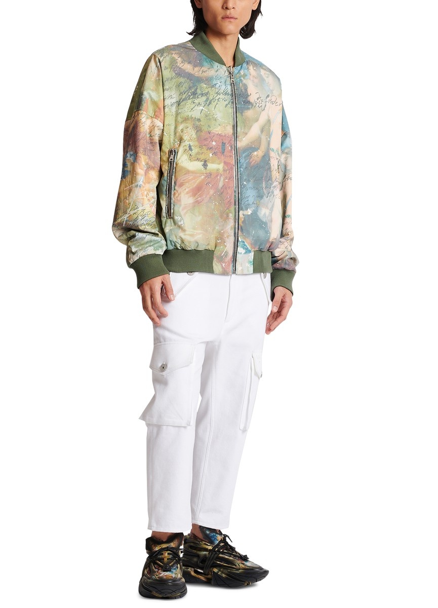 Sky print reversible bomber jacket - 7