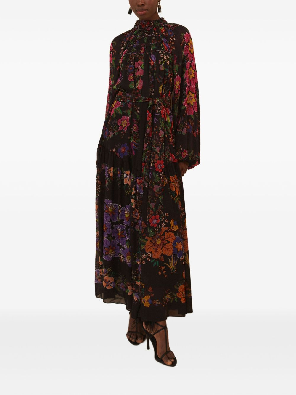 Floral Scarves high-neck maxi dress - 2