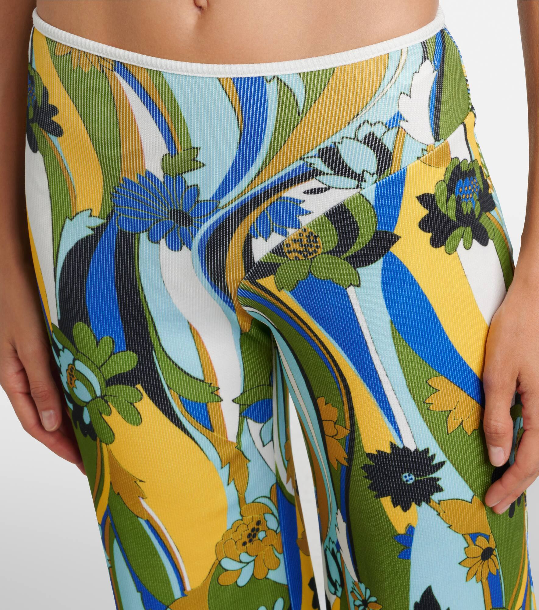 Acidic floral jersey wide-leg pants - 4