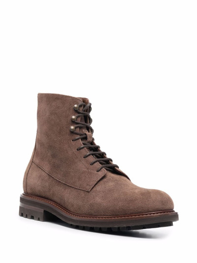 Brunello Cucinelli lace-up suede boots outlook