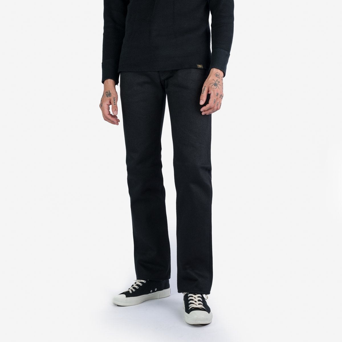 IH-666S-SB 21oz Selvedge Denim Slim Straight Cut - Superblack Non-Fade - 3